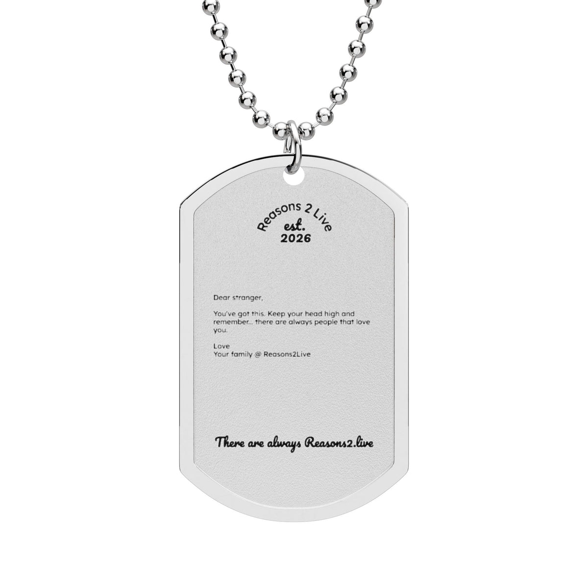 Dear Stranger Letter #2 — Reasons2Live Dog Tag Necklace | Limited Monthly Drop