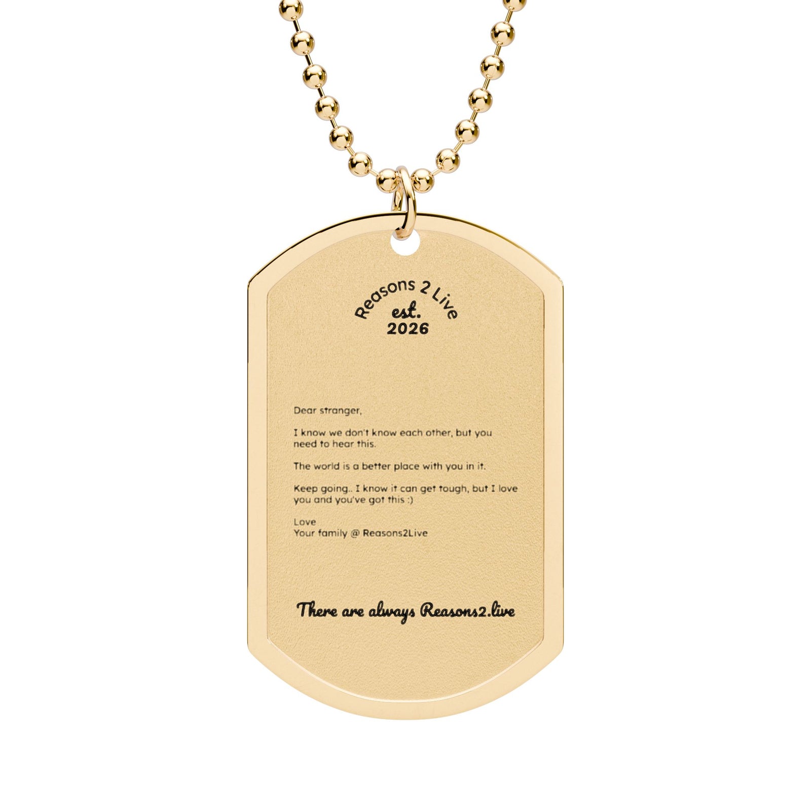 Dear Stranger Letter #1 — Reasons2Live Dog Tag Necklace | Limited Monthly Drop