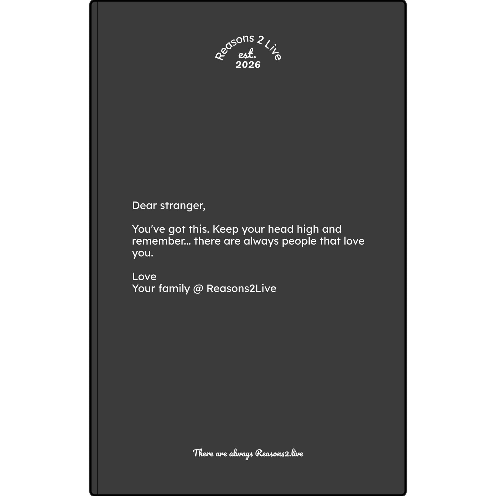 Stranger Letter #1 — Reasons2Live Quote Journal | Limited Monthly Drop