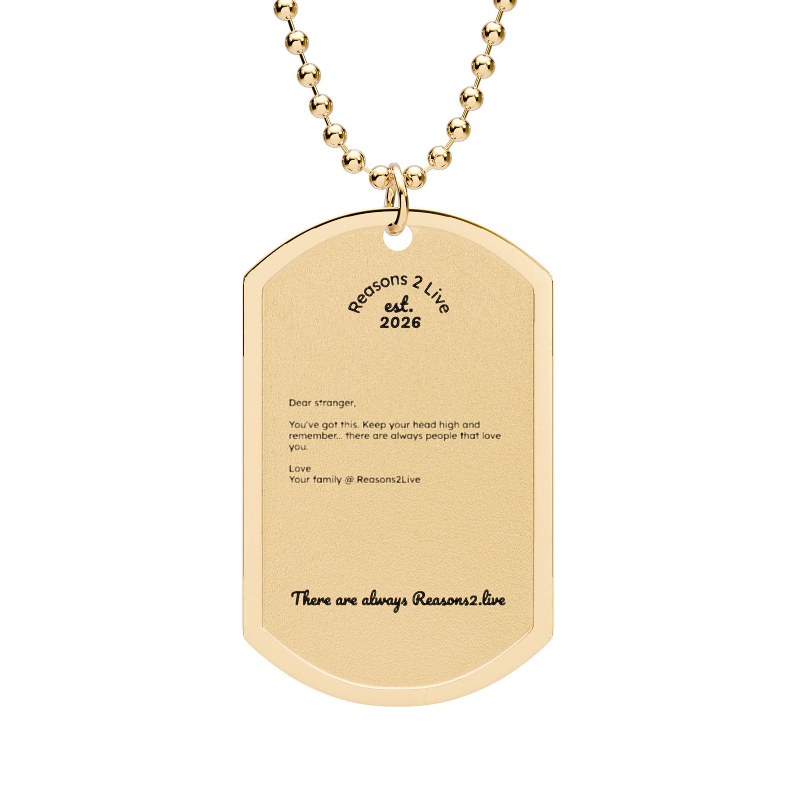 Dear Stranger Letter #2 — Reasons2Live Dog Tag Necklace | Limited Monthly Drop