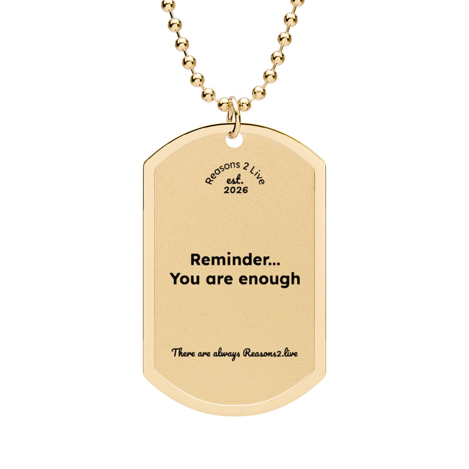 Personalised Dog Tag Necklace — Reasons2Live | Engrave Your Own Message | Limited Drop